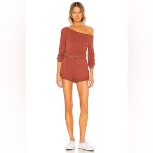 Lovers and Friends Lene Off-the-shoulder Romper, Rose Tan XXS